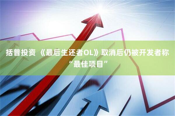 括普投资 《最后生还者OL》取消后仍被开发者称“最佳项目”